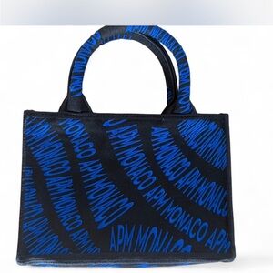 APM Monaco Black and Blue Tote Bag